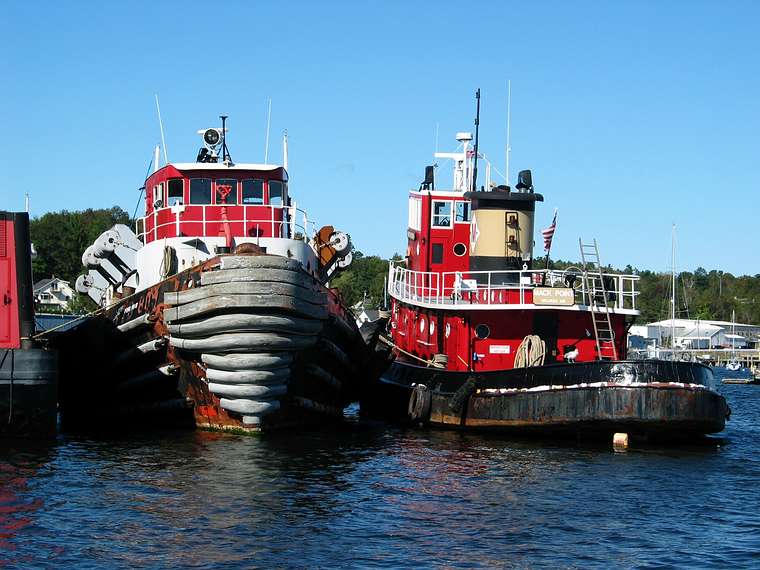 Sept. 26, 2004 - Belfast, Maine.<br />Tug boats in Belfast harbor.