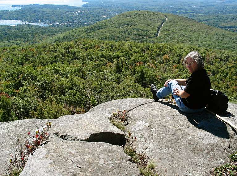 Sept. 26, 2004 - Camden Hills State Park, Maine.<br />Joyce at Ocean Lookout.