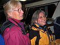 Oct. 5, 2004 - On the Merrimac River, Newburyport, Massachusetts.<br />Nancy Halloran and Joyce listening to the music.