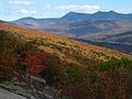 Oct. 10, 2004 - Dickey-Welch Trail, White Mountain National Forest, New Hampshire.<br />View up Waterville Valley (Mad River valley) from first ledge up Welch.