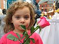 Oct. 11, 2004 - Newburyport, Massachusetts.<br />Miranda with rose.