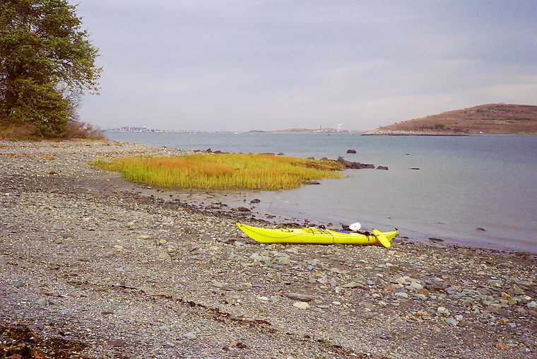 Nov. 11, 2004 - Boston Harbor, Massachusetts.<br />A point of Spectacle Island from Thompsons Island.
