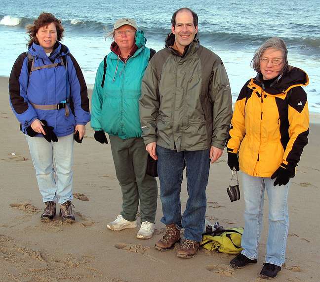 Nov. 27, 2004 - Parker River National Wildlife Refuge, Plum Island, Massachusetts.<br />Susan Hoyt, June Gallagher, Rich, and Joyce.<br />Get Outdoors New England event led by Joyce.