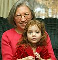 Dec. 26, 2004 - Ringe, New Hampshire.<br />Miranda's 3rd birthday.<br />Joyce and granddaughter Miranda.