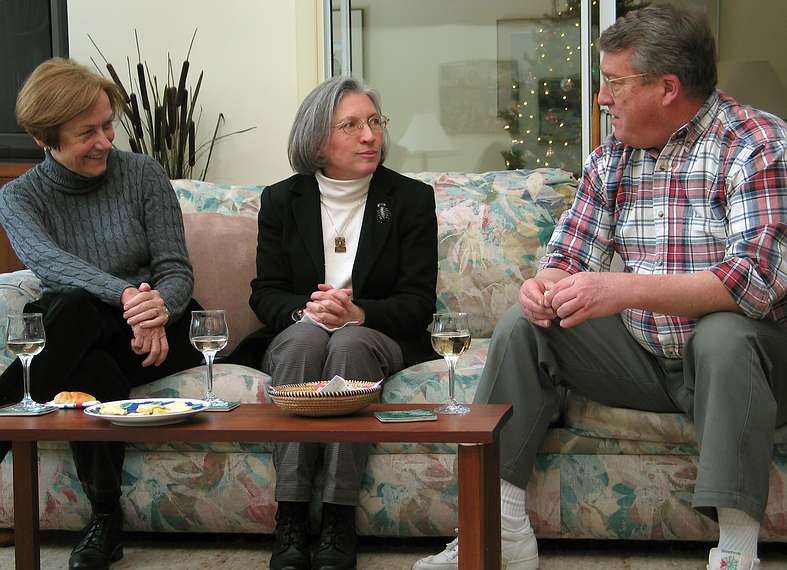Dec. 28, 2004 - At Mirdza's in Manchester by the Sea, Massachusetts.<br />Baiba, Joyce, and Uldis.