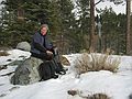 Jan. 16, 2005 - In the vicinity of Fallen Leaf Lake just south of Lake Tahoe, California.<br />Joyce at lunch.