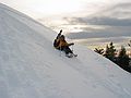 Jan 17, 2005 - Near Truckee, California.<br />Joyce's way down the steep slopes of the mountain.