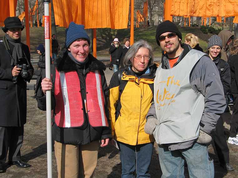 Feb. 12, 2005 - Central Park, New York City.<br />Christo and Jeanne-Claude's "The Gates" installation.<br />Eric's friend Laurie Carman, Joyce, and Raymond Adams.