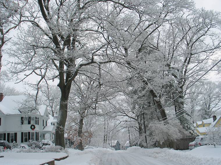 March 13, 2005 - Merrimac, Massachusetts.<br />Grove Street from Woodland Street.