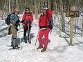 March 20, 2005 - White Mountain National Forest, New Hampshire.<br />Along trail at foot and on west side of Dickey.<br />Joyce, Nancy Halloran, and Carol Hoyt.
