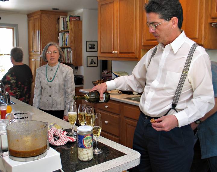 March 27, 2005 - Tewksbury, Massachusetts.<br />Easter Dinner at Paul and Norma's.<br />Norma (with back to camera), Joyce, and David (Paul's brother).