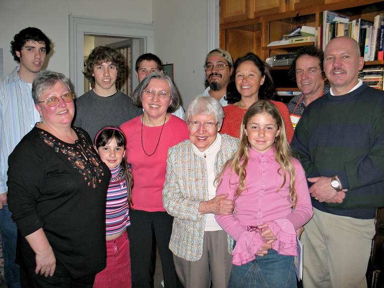 May 8, 1982 - Tewksbury, Massachusetts.<br />At Paul and Norma's for Mother's day.<br />TJ, Norma, Michael, Arianna, Collin, Joyce, Memere, Carl, Kim, Marissa, Paul, and Tom.