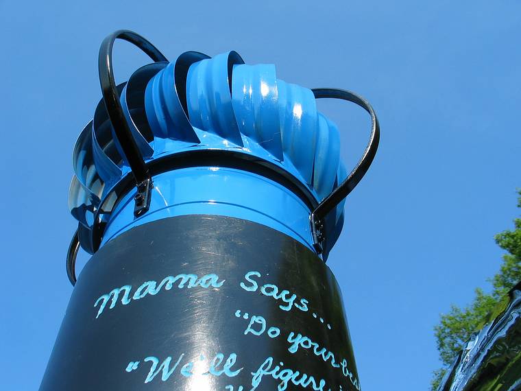 June 4, 2005 - Maudslay State Park, Newburyport, Massachusetts.<br />Outdoor Sculpture Show - installation day 1.<br />Central detail of Joyce's "Mama says ..." installation.