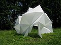 June 5, 2005 - Maudslay State Park, Newburyport, Massachusetts.<br />Outdoor Sculpture Show - installation day 2.<br />David Davies' "Sanctum". Corrugated plastic.