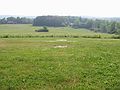 June 9, 2005 - Cazenovia, New York.<br />Three of Joyce's tree footprint sculptures in the meadow of Stone Quarry Hill Art Park.