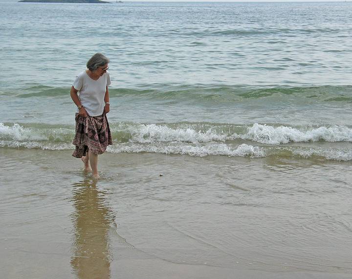 June 13, 2005 - Acadia National Park, Mount Desert Island, Maine.<br />Joyce at Sandy Beach.