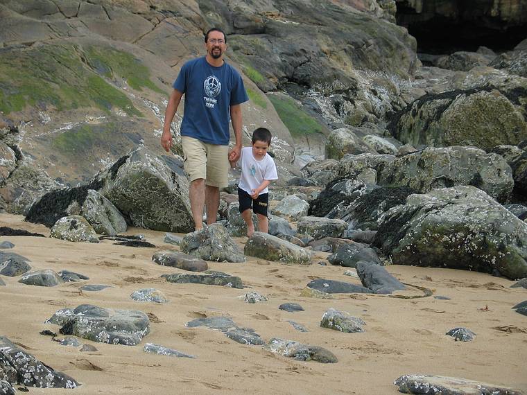 June 13, 2005 - Acadia National Park, Mount Desert Island, Maine.<br />Eric and Gujn at Sandy Beach.