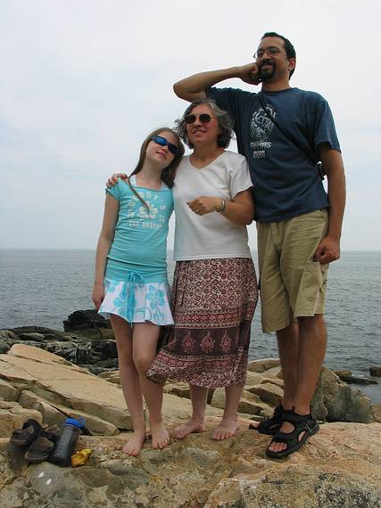 June 13, 2005 - Acadia National Park, Mount Desert Island, Maine.<br />Dagbjrt, Joyce, and Eric at Otter Cliff.