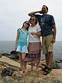 June 13, 2005 - Acadia National Park, Mount Desert Island, Maine.<br />Dagbjrt, Joyce, and Eric at Otter Cliff.