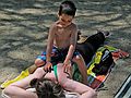 June 19, 2005 - White Lake State Park,Tamworth, New Hampshire.<br />Gujn and Inga.