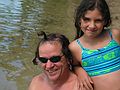 June 19, 2005 - White Lake State Park,Tamworth, New Hampshire.<br />Paul sporting Ariannas hairdo.