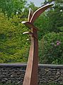 June 6, 2005 - College of the Atlantic, Bar Harbor, Maine.<br />"Touchstones" sculpture show, co-curated by June LaCombe and Susan Lerner.<br />"Optimism", Joyce's first bronze sculpture.
