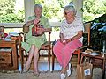 July 3, 2005 - Manchester by the Sea.<br />Mirdza's 90th birthday celebration.<br />Mirdza and Marie.