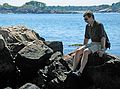 July 3, 2005 - Manchester by the Sea.<br />Mirdza's 90th birthday celebration.<br />Juris on White Beach side of Crow Island.