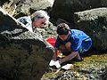 July 3, 2005 - Manchester by the Sea.<br />Mirdza's 90th birthday celebration.<br />Joyce and Eriks on Crows Island end of White Beach.