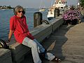 July 11, 2005 - Somerby's Landing, Newburyport, Massachusetts.<br />Waiting for Richard Aliberti to show up to remove his sculpture (he never did).<br />Joyce.