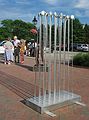July 21, 2005 - Somerby's Landing, Newburyport, Massachusetts.<br />Opening reception for 2005/2006 sculpture exhibit organized by Jay Havighurst.<br />Michael Guadagno, "Musical Lolly-pops", 84"x48"x24", aluminum.