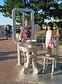 July 21, 2005 - Somerby's Landing, Newburyport, Massachusetts.<br />Opening reception for 2005/2006 sculpture exhibit organized by Jay Havighurst<br />Katharine Knotts and her niece at "An Imagined Place".