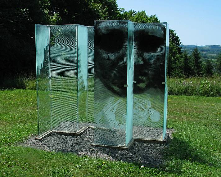 July 23, 2005 - Stone Quary Hill Sculpture Park, Cazenovia, New York.<br />On a nature walk.<br />Denise Stillwaggon Leone, "9/11 Memorial", 2004.