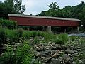 July 25, 2005 - West Cornwall, Connecticut.<br />Covered bridge over the Housatonic River that links West Cornwall to Sharon<br />(junction of US-7 and CT-128).