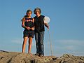 August 7, 2005 - Hermit Island, Small Point, Maine.<br />Marissa and Joyce at Joe's Head.