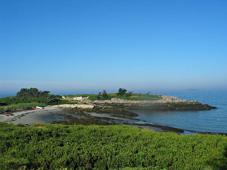 August 8, 2005 - Hermit Island, Small Point, Maine.<br />Sunset Lagoon Beach and Breakwater Point early in the morning.