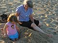 August 27, 2005 - Parker River National Wildlife Refuge, Plum Island, Massachusetts.<br />Miranda and Joyce dug a deep hole.