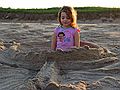 August 27, 2005 - Parker River National Wildlife Refuge, Plum Island, Massachusetts.<br />Miranda contemplating her castle.