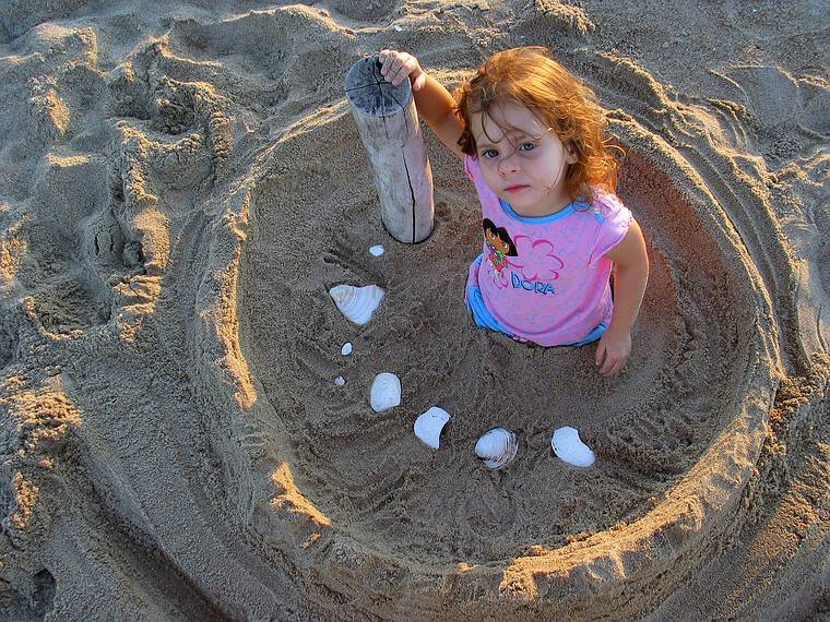 August 27, 2005 - Parker River National Wildlife Refuge, Plum Island, Massachusetts.<br />Miranda in her castle.