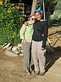 August 15, 2005 - Kennedy Meadows, Inyokern, California.<br />Joyce and Melody after her 700 mile hike along the Pacific Crest Trail.<br />This was the purpose of the trip to California: to pick up Mel and Sati at the end of their hike.