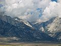 August 16, 2005 - Whitney Portal Road out of Lone Pine, California.<br />The peak in the cloud window is Mt. Whitney.<br />At 14,497 feet, it is the highest peak in the contiguous 48 states.