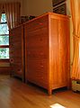September 3, 2005 - Merrimac, Massachusetts.<br />My and Joyce's new cherry wood dressers built by Kenneth Salem.<br />(See August photo of Joyce and Kenneth.)