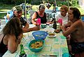 September 3, 2005 - Lawrence, Massachusetts.<br />Another family gathering at Memere Marie's pool on a hot summer day.<br />Kim and Tom, Norma, Marian, and Paul (Norma's husband).