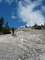 Sept. 4, 2005 - Mount Cardigan, New Hampshire.<br />Joyce on the final push to the top along Clark Trail.