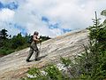 Sept. 4, 2005 - Mount Cardigan, New Hampshire.<br />Joyce on the final push to the top along Clark Trail.