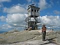 Sept. 4, 2005 - Mount Cardigan, New Hampshire.<br />Joyce at the top of the 3155' peak.
