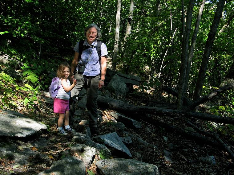 Oct. 1, 2005 - Wachusett Mountain State Reservation, Princeton, Massachusetts.<br />Miranda and Joyce on the Loop Trail heading for the top.