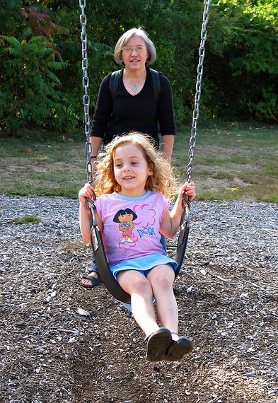 October 2, 2005 - Odiorne State Park, Rye, New Hampshire.<br />Miranda getting a boost from Joyce.
