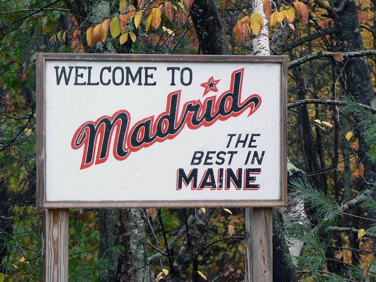 October 15, 2005 - Madrid, Maine.<br />Start of scenic highway in the Rangeley Lakes Region<br />as described in NGS's "Scenic Highways and Byways".