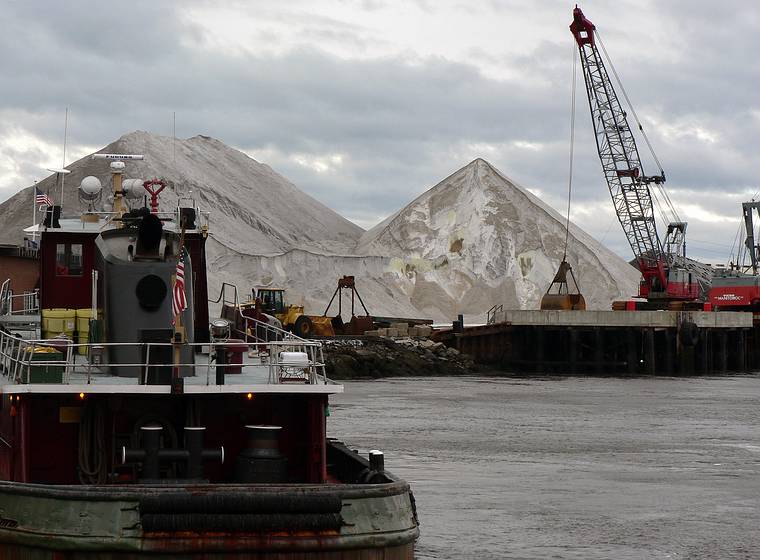October 16, 2005 - Portsmouth, New Hampshire.<br />Salt piles.
